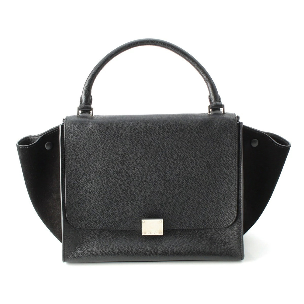 Celine Trapeze Leather Suede Handbag Black